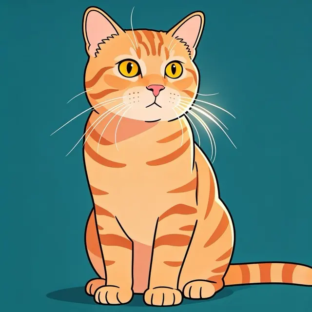 The same cat, hand-drawn